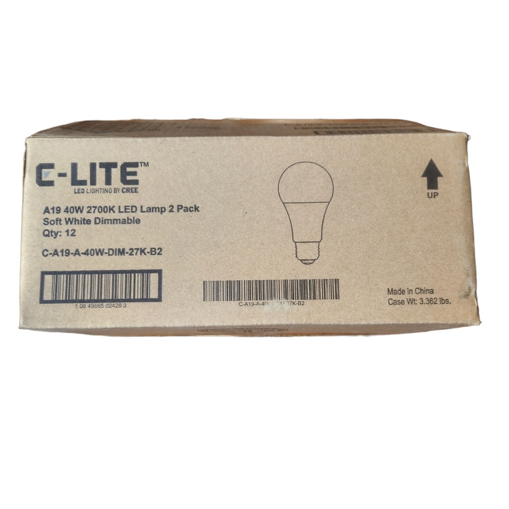 24 Pack Dimmable LIGHT BULB CREE C-LITE LED 40W Replacement A19 Soft White 2700k - Picture 8 of 8